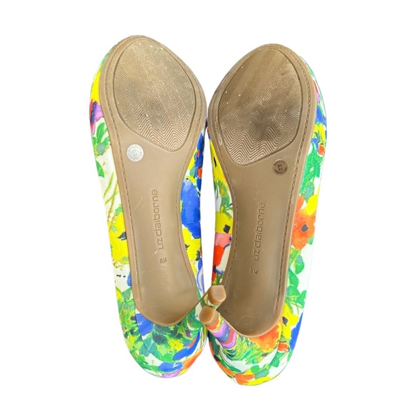 Liz Claiborne multicolored Floral print open toe heels. Sz. 8 - Picture 8 of 8